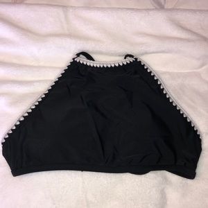 High neck black bikini top